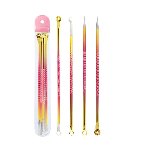Pimple Blemish Remover Pore Cleanser Needle 4pcs/Set Acne Blackhead Comedone Black SpotSkin Care Women Beauty Acne Treatment