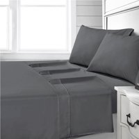 Sabanas Andes 180 Hilos Lisa Gris 2 Plazas