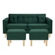 thumbnail image 1 of Sofa New Retro 3c + 2 Pouf Felpa 05 Verde Botella, 1 of 6
