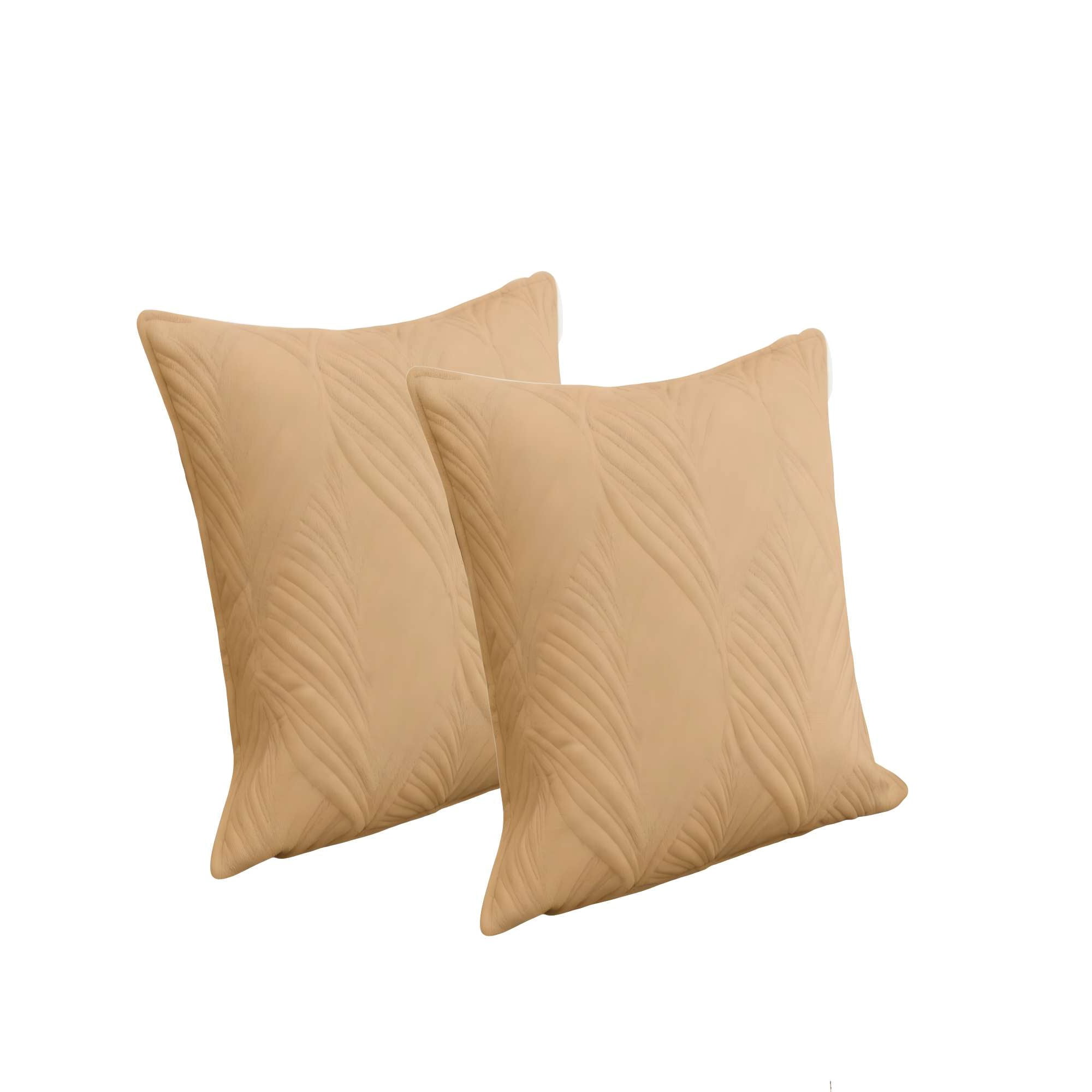 Genérico - Set De 2 Fundas De Cojin Serie Hojas 45x45 Cm Café