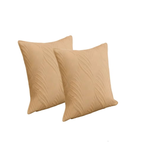 Genérico - Set De 2 Fundas De Cojin Serie Hojas 45X45 Cm Café