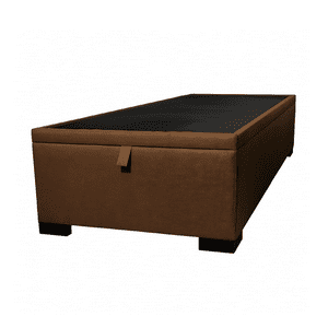 Mueblart - Base De Cama Baúl 1 Plaza Lino Negro Con Mecanismo