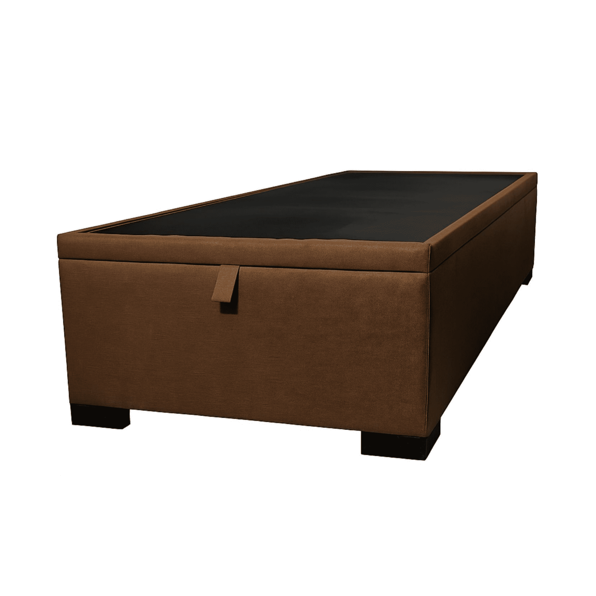 Mueblart - Base De Cama Baúl 1 Plaza Lino Negro Con Mecanismo