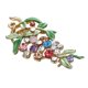thumbnail image 2 of Elegante Mujer Rhinestone Cristal Verde Esmalte Hojas Hoja Broche Pin Joyería, 2 of 5