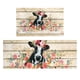 thumbnail image 1 of Juego De Tapetes De Cocina De Lino Geométrico Estampado De Vaca 43 X 76 + 43 X 120 Cm, 1 of 7