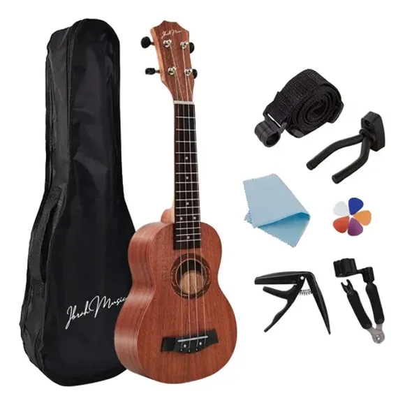 Ukelele Soprano Concierto Ibrah Caoba 21 Pulgadas + Acc Café