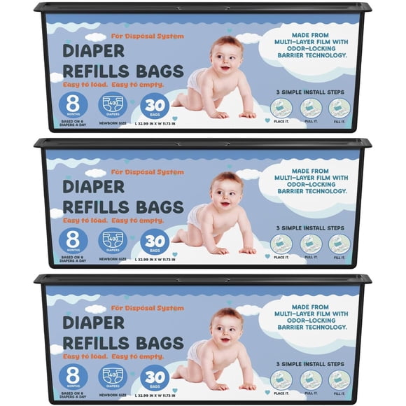 Bolsas Recambio Pañalera 30 Unid Compatibles 7 Capas Antiodor