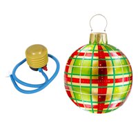 Bothyi - Bola Inflable De Navidad, Accesorios De 20 Pulgadas, Bola De Navidad Para Exterior, Festival, Jardín, Rejilla Roja Y Verde