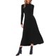thumbnail image 2 of INSPIRE CHIC Vestido Suéter Plisado para Mujer Cuello Simulado Manga Larga Casual Otoño Invierno Tejido de Punto A-Line Midi Vestido S Negro, 2 of 6