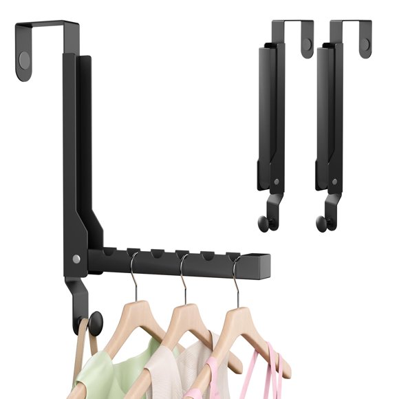 Ganchos plegables para puerta WLCSNG 2 piezas negro, capacidad 9 kg
