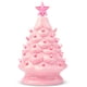 thumbnail image 1 of Árbol de Navidad de mesa Joiedomi 7 de cerámica rosa con estrella y bombillas, 1 of 7