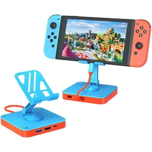 Base Plegable Giratoria Dock Station Aaronmei Nintendo Switch Oled Rojo Azul