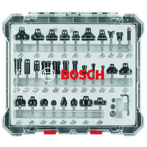 Juego De Brocas Para Fresar Madera Bosch Rbs030Mbs, 30 Piezas, Con Punta De Carburo