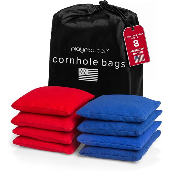 Play Platoon Cornhole Bags Set de 8, tamaño y peso reglamentarios