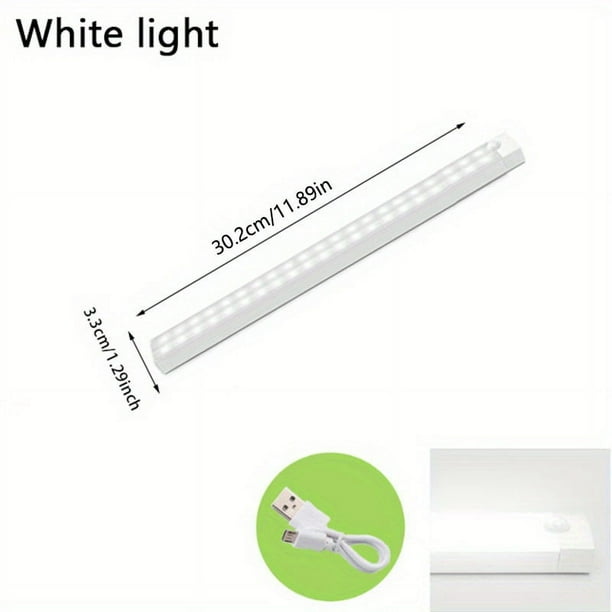 1pc Motion Sensor Cabinet Light, Under Counter Closet Lighting, Wireless Magnetic USB Rechargeable Kitchen Night Lights, Battery Powered Operated Light For Wardrobe Closets Cabinet Cupboard Stairs Co