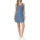 thumbnail image 2 of Vestidos de mezclilla INSPIRE CHIC para mujeres, regreso a clases, con botones, cuello en V, sin mangas, sin cuello, mini vestido de mezclilla con bolsillos XS Azul Claro, 2 of 6