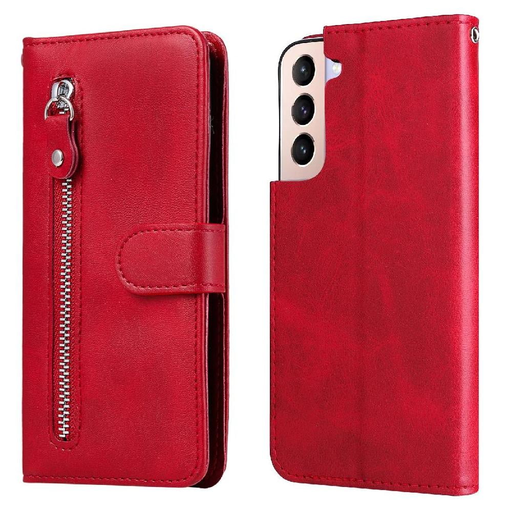 Gangxun - Funda Con Cremallera Para Samsung Galaxy S22 5g, Carcasa Cartera De Cuero Pu Con Soporte Y Tarjetero