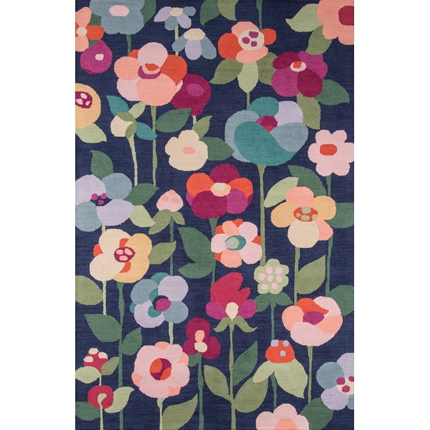 Alfombra Area Momeni Newport Collection, color azul marino, 60 cm x 90 cm, 100% lana