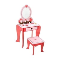 Kidscool - Tocador Retro Rosado Con Accesorios