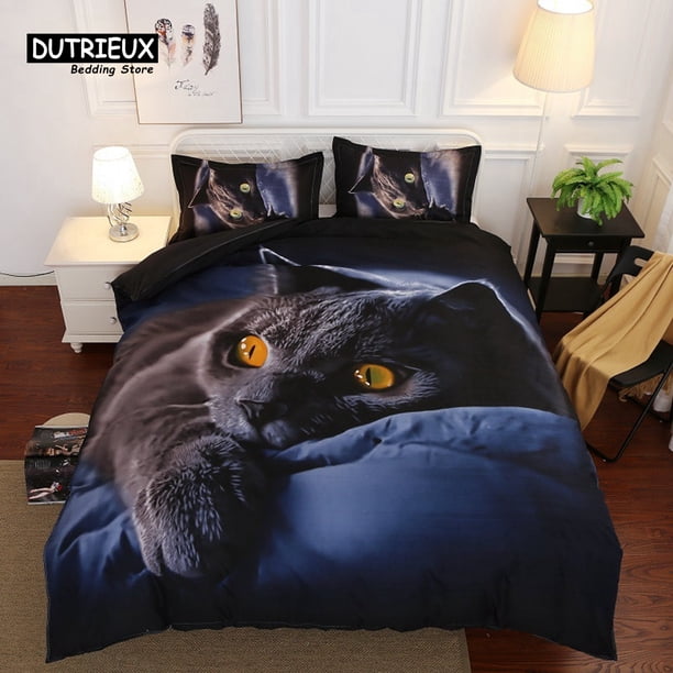 x839 Bed Sheets Big Cats Duvet Cover Set Fashion Bedding Set Soft Comfortable Breathable Duvet Cover For Bedroom Guest Room Decor 3-Piece Bedding Set (1 Duvet Cover + 2 Pillow Shams) nj839