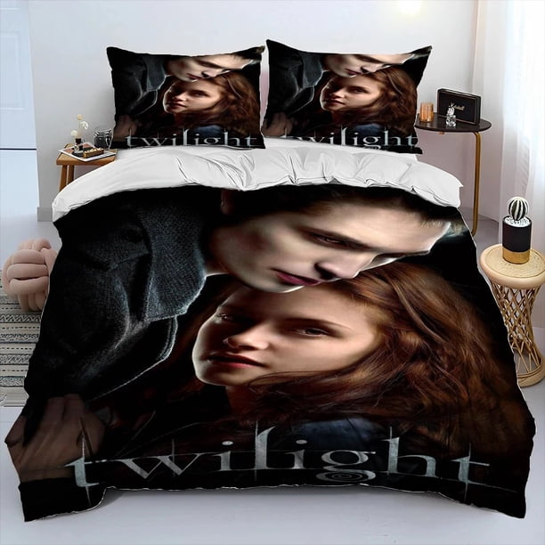 The Twilight Saga HD Printed Comforter Bedding Set,Duvet Cover Bed Set Quilt Cover Pillowcase, Size Bedding Set Boy Bed Sheets