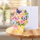 thumbnail image 4 of Tarjeta de felicitación con ramo de flores desplegable en 3D con jarrón de mariposas, 4 of 7