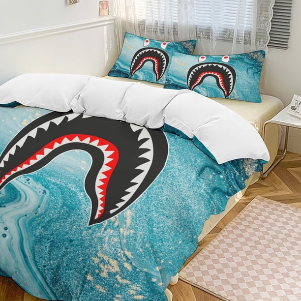 Blue Marble Bape Shake Camo Comforter Set Soft 3 Pcs Twin Bedding Sets Thicken for All Season