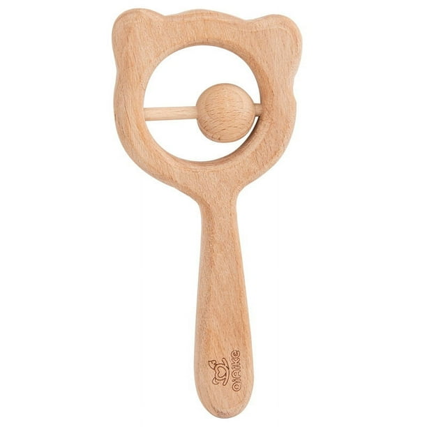 Wooden Toddler Educational Mons Early Education Toys Baby Can Gnaw Wooden Hand Rattle Soothing Grip Toy Rattle