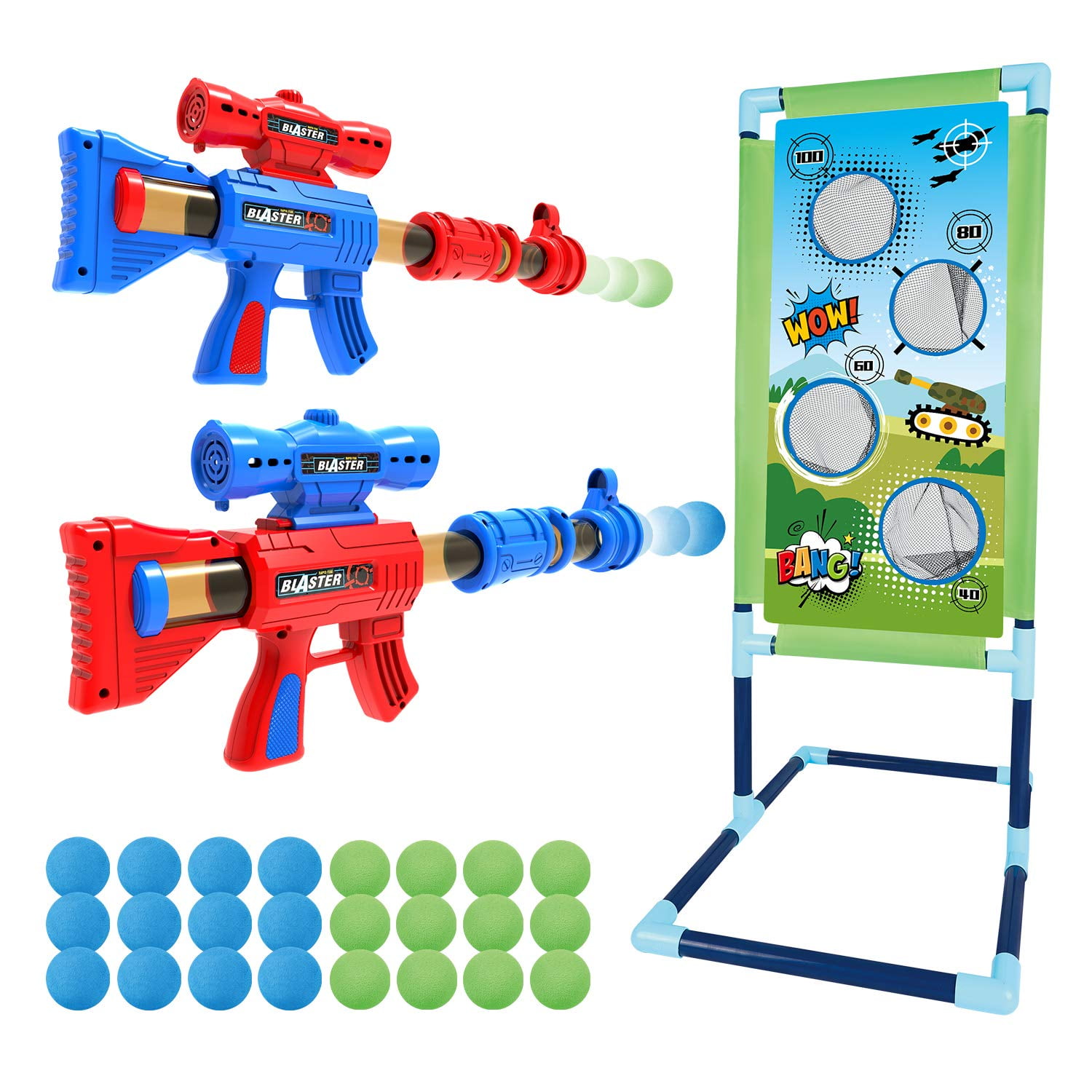Pistolas De Aire Comprimido Springflower Foam Ball Popper Para Juegos De Tiro