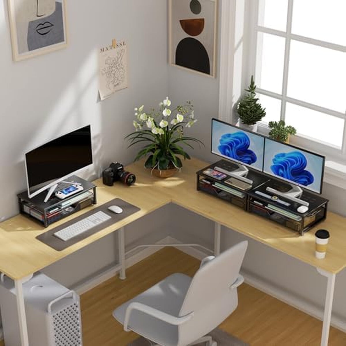 Soporte Monitor Gianotter D31 Acero 14.1x9.64x5.9cm Negro