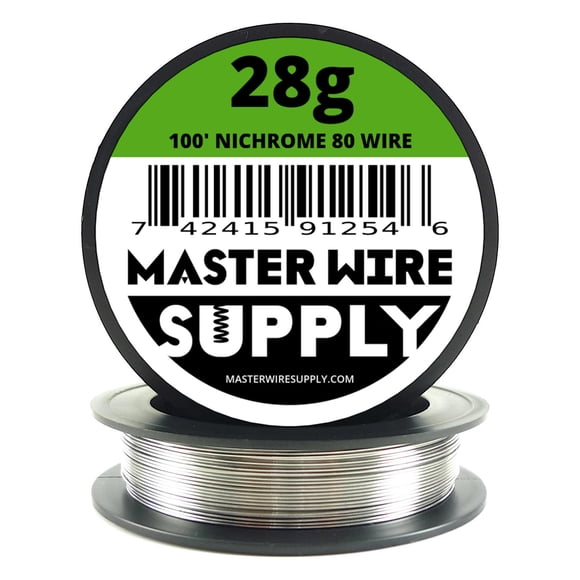 Alambre de nicrom 80 calibre 28 de 0.32 mm, 30.5 m, Master Wire Supply