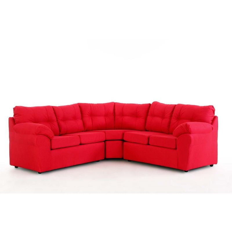 Kea - Sofá Seccional Roma 5 Cuerpos Tela Rojo