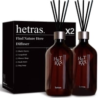 Hetras. - Set Difusor Reed Hetras Premium, 500 Ml, 2 Unidades, Aroma A Madera De Hotel