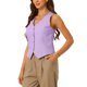 thumbnail image 4 of INSPIRE CHIC Chaleco de Mujer sin Mangas con Botones, Escote en V, Regreso a Clases, Chaleco Corto, Púrpura Claro M, 4 of 6