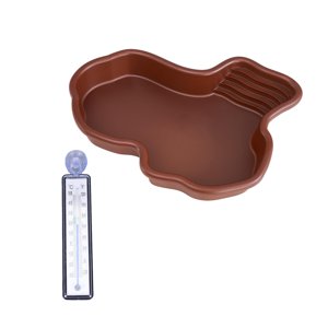 Ioensy - Plato De Baño Para Reptiles, Piscina Con Rampa, Cuenco De Agua Para Tortugas, Ranas Serpientes, Tortuga Sin Tubería