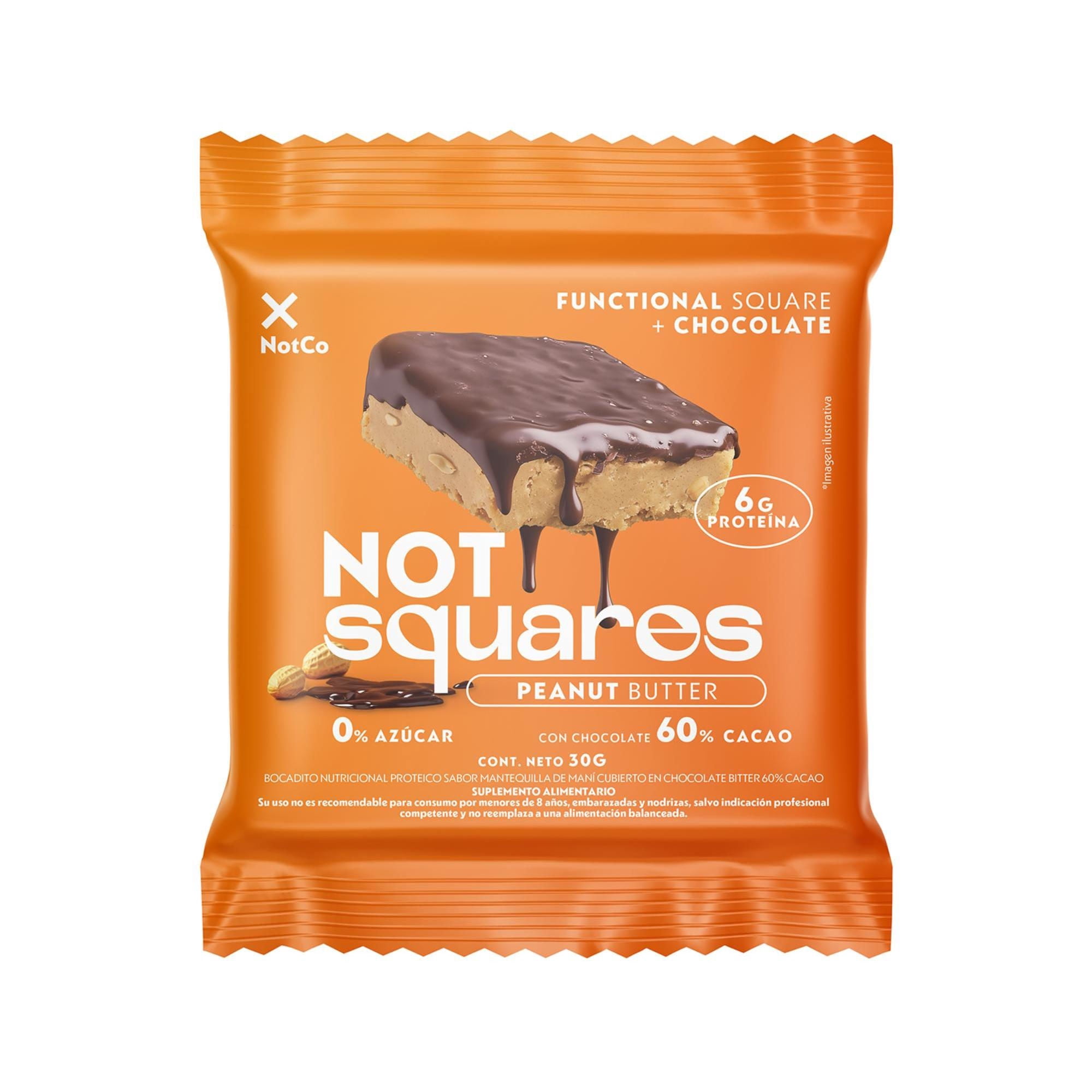Barra De Proteina Notsquare Peanut Butter 30 g Notco