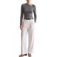 thumbnail image 2 of INSPIRA CHIC Tops de cuello asimétrico para mujeres, blusas ajustadas de manga larga casual Y2K para salir, talla S, gris, 2 of 6