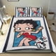 thumbnail image 1 of Betty Boop (2) Conjunto de sábanas temático, trío de piezas, cómodo y amigable con la piel, diseño único, regalo de decoración para el hogar para familiares, amigos y fans, 90 cm * 190 cm, 1 of 6