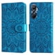 thumbnail image 1 of Funda tipo cartera FOXDOCK para Infinix Hot 20 4G , diseño girasol en relieve, cuero PU, cierre magnético, soporte y tarjetero, 1 of 5