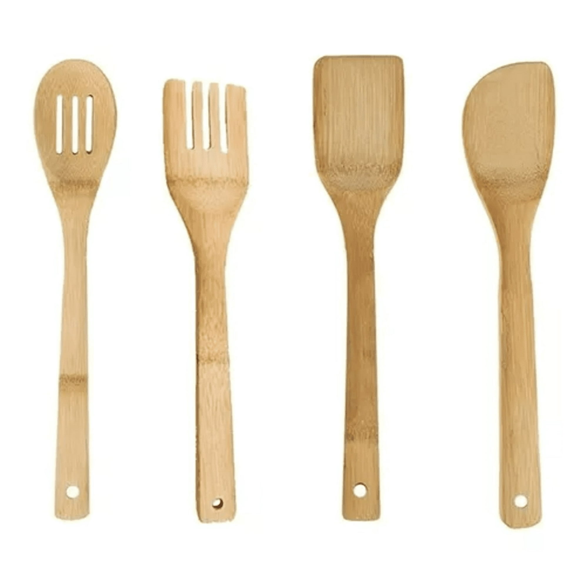 Genérico - Set Cucharas De Palo Madera 4u