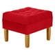 thumbnail image 2 of Pouf Wood 1c Felpa 04 Rojo, 2 of 4