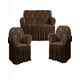 thumbnail image 2 of Juego De Fundas De Sofa 3+1+1 Con Velo Color Marron, 2 of 4