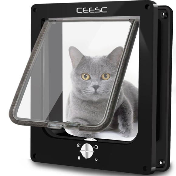 Puerta para mascotas CEESC, grande, para gatos y perros, puerta interior/exterior