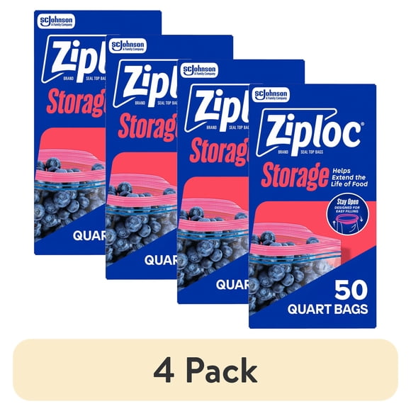 Bolsas Ziploc Quart 4 Pack 50 Unidades Grip n Seal Reutilizables