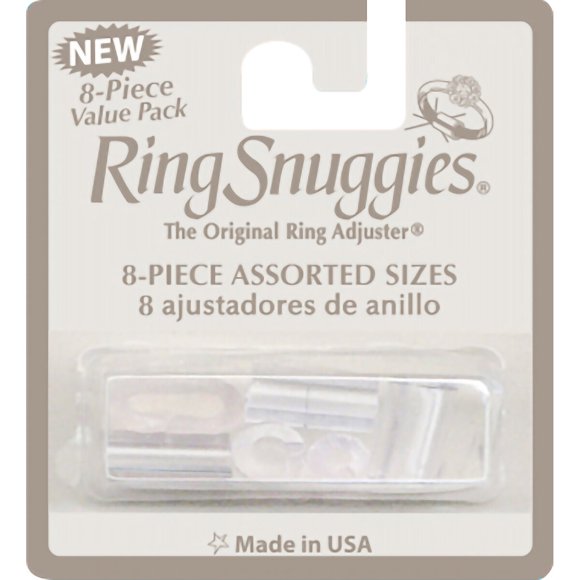 Ajustador de anillo Ring Snuggies transparente, 8 piezas surtidas