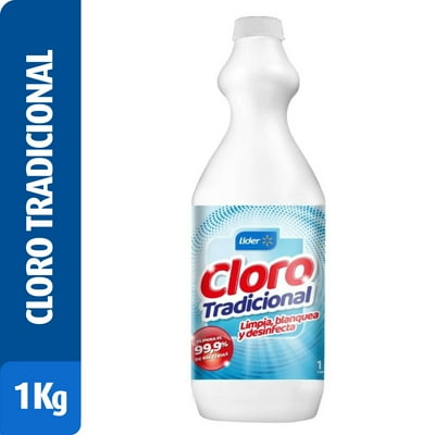 Cloro Líquido Tradicional Desinfectante Solución 5% Botella 1 Kg Lider