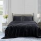 thumbnail image 3 of Juego de sábanas Homiest Satin Luxury Silky, 4 piezas, tamaño king, color negro, 3 of 8