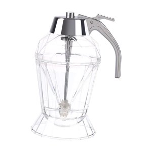 Magideal - Dispensador De Miel Tarro De Miel Con Soporte, Transparente, Herramienta De Cocina De 180Ml, Sin Goteo, Dispensador De Jarabe De Arce, Contenedor De M