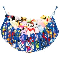 Xusx111 - Almacenamiento De Animales De Relleno Red Colgante O Hamaca Para Animales De Relleno Hamaca De Juguete Hecha A Mano Organizador De Hamaca De Juguete De Peluche (Azul)