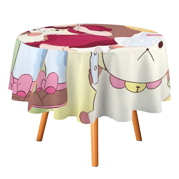 Bee and PuppyCat Mantel Redondo con Estampado Icónico de Temática, Se Adapta a la Mayoría de Mesas, Fácil de Cuidar, Regalo Perfecto para Aficionados, Amigos y Familia.152cm